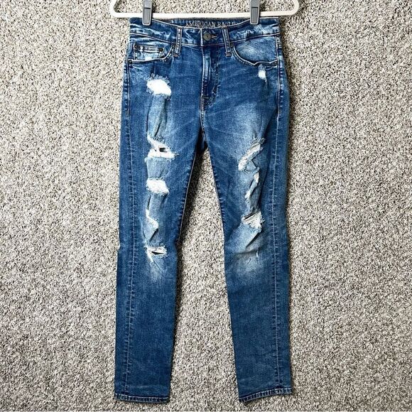 American Eagle Jeans Men’s 28x30 Extreme Flex Distressed Slim - Picture 1 of 6